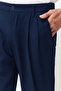 Lacivert Pileli Klasik Baggy Fit Kumaş Pantolon TMNSS24PL00024 - 4