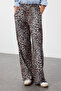 Leopar Baskılı Wide Leg/Rahat Kesim Yüksek Bel Esnek Pantolon TWOSS23PL00129 - 5