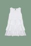 White Girls' Ruffle Sleeveless Crew Neck Knitted Dress Tkdss24El00001 - 4