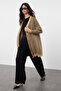 Camel Zigzag Striped Knitwear Cardigan Tctaw23Hi00070