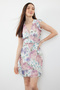 Multicolor Floral Print A-Line Ruffle Mini Woven Dress TWOSS24EL00868