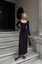Slit Detailed Square Neck Backless Maxi Dress - 3