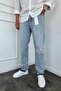 Men's Baagy Fit Ripped Detailed Blue Jean Denim Trousers