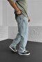 Baggy Comfortable Fit Light Blue Acid Washed Jeans - 3