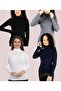 Women's Long sleeve Turtleneck Turtleneck Stretch Fabric Jersey (4 Pieces)