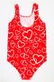 Girls' Swimsuit Red Heart Hello Kit Cat Pattern Comfortable Quick Dry Sea Pool Beach Swimsuit - 2