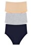 Women's Cotton High Waist 3-Piece Panties Set (Elastic Waist) Model-4 - 5