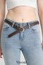 Women's Premium Belt with Seam Detail , 2.5 cm Trouser Belt, Stylish Light Silver Buckled Denim Belt - 3