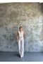 Asur Boutique Women's Vest Thin Linen Fabric Striped Set