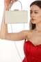 Women's Pearl Color Pearl Stone Evening Dress Clutch Portfolio Handheld Evening Wedding Engagement Bag 362
