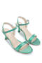 Women's Vegan Green Heeled Sandals - 3