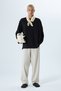 Black Oversize Linen T-Shirt - Fakir Sleeve - 3