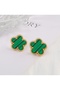 Brand Model Four Leaf Clover Steel Earrings - 4