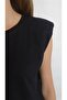 WOMEN'S BLACK PADDED SLEEVE- BASIC BASIC T-SHIRT YY101128 - 6