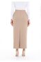 Maxi Length Classic Camel Back Slit Zippered Skirt - 3