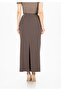 Maxi Boy Classic Mink Skirt with Back Slit and Zipper - 4