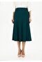 Green Midi Length A-Line Skirt - 2