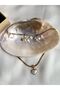 Fcstore Italian Chain Pearlescent Heart Heart Steel Necklace Women Vintage - 3