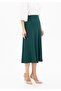 Green Midi Length A-Line Skirt - 3