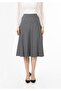 Gray Midi Length Flared Skirt - 2
