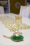 Table Runner/Shimmering/100X33Cm/1 Piece/ Glittery Faux Leather/2 Sheets, 2 Flower Motifs Gift - 2
