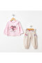 Pointed Linen Vest Suit Pink - 2