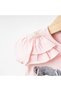 Knitted Denim Girls T-Shirt Set Pink - 2