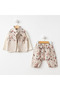 Rose Print Vest Suit Red