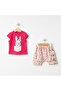 Flower Print Suit Pink