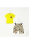 Tent Print Crew Neck T-Shirt Set Yellow