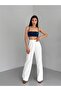Women's High Waist Palazzo Pants with Velcro Fastening - 8