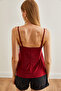 Women's Burgundy Strap Adjustable Lace Flowy Knitted Tank Top Blouse Blz- 19001732 - 5
