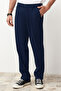 Lacivert Pileli Klasik Baggy Fit Kumaş Pantolon TMNSS24PL00024