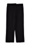 Siyah Wide Leg/Geniş Paça Etiketli Büyük Beden Dokuma Kumaş Pantolon TBBSS24AR00041 - 7