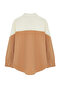 Ecru Color Blocked Boyfriend Wide Mold Woven Shirt TBBSS24AX00040 - 3