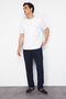 Lacivert Beli Lastikli Slim Fit Duble Paça Kumaş Pantolon TMNAW21PL0107 - 4