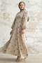 Beige Shirt Collar Embroidered Dress - 4