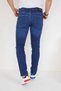 Men's Dark Blue Straight Slim Fit Lycra Straight Leg Jeans - 4