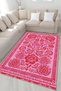 Pink Themed Flower Motifs Rose Patterned Vintage Decorative Carpet 5063 - 3