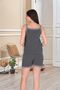 Women's Anthracite Melange Strappy Lace Shorts Set Srt1003 - 2