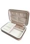 Zippered Faux Leather (with Wooden Case) Large Size Jewelry, Travel and Jewelry Case, Box Mink (14X21)