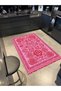 Pink Themed Flower Motifs Rose Patterned Vintage Decorative Carpet 5063 - 4