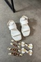 Shan White Detachable Women's Sandals with Gold Buckled - 4
