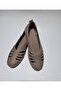 Genuine Leather Inside and Outside Gray Color Orthopedic Sandal Ballerinas