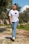 Women's Oversize Fit Crew Neck Printed Short Sleeve T-shirt - 3