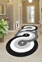 Machine Washable Non-Slip Base Stain Resistant Oval Runner Gray Cutting Runner for Home Decoration