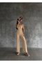 WOMEN'S CRINKLED FABRIC SUMMER GARDENER'S JUMPSUIT WITH STRAPS AND POCKET DETAILS - 2