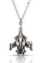 Antique Silver Classic Zinicrli Necklace with Jet Airplane Pattern