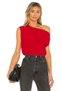 Women's Red Drop Shoulder Silk Jersey Blouse