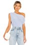 Women's Baby Blue Drop Shoulder Jersey Blouse